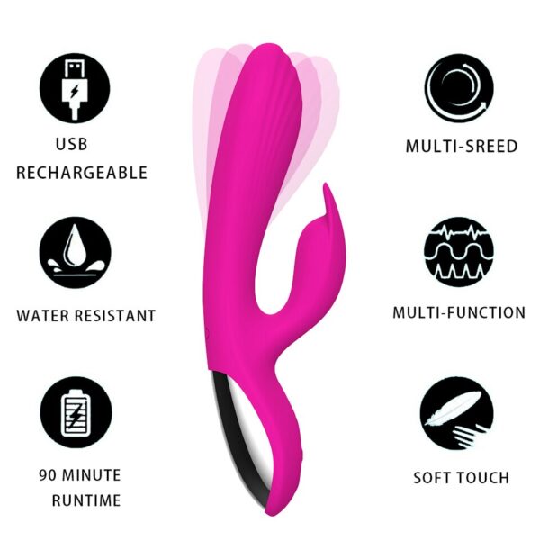 G Spot Rabbit Dildo Vibrator 2 in 1 Female Clitoris Nipple Dual Stimulator Massager Sex Toys Adult Goods for Women Masturbation - Image 2