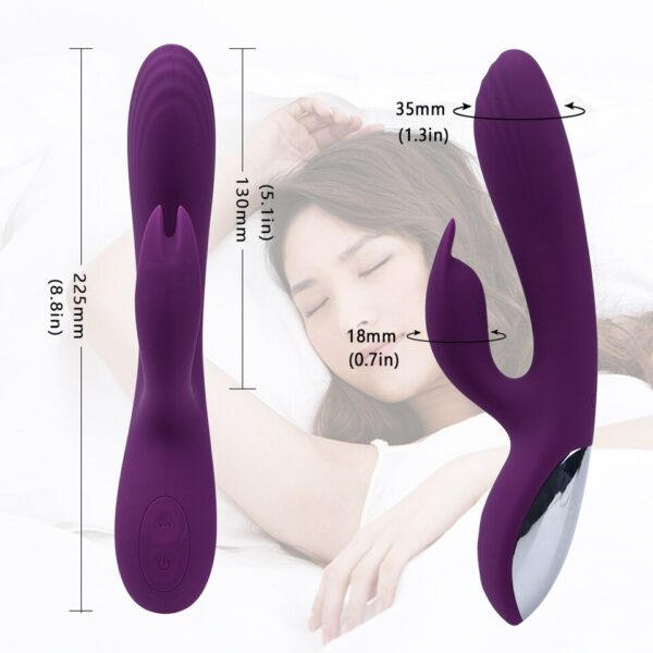 G Spot Rabbit Dildo Vibrator 2 in 1 Female Clitoris Nipple Dual Stimulator Massager Sex Toys Adult Goods for Women Masturbation - Image 8