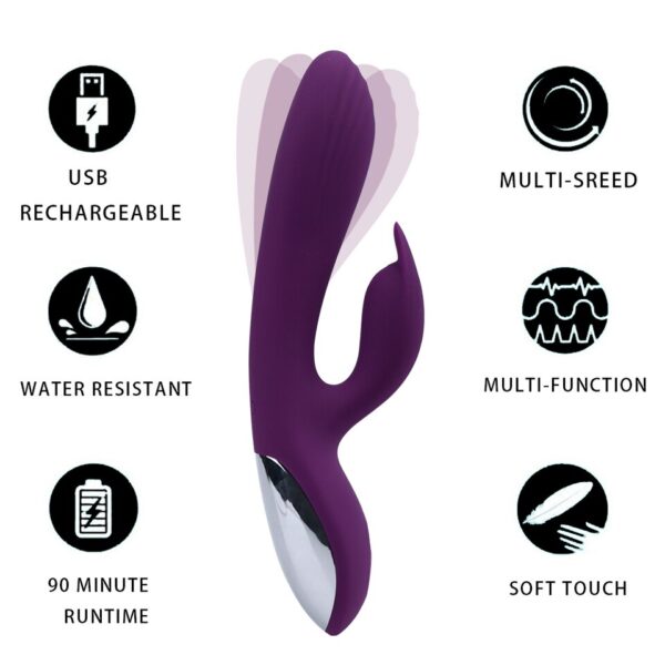 G Spot Rabbit Dildo Vibrator 2 in 1 Female Clitoris Nipple Dual Stimulator Massager Sex Toys Adult Goods for Women Masturbation - Image 5