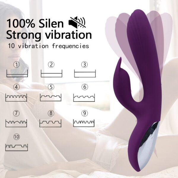 G Spot Rabbit Dildo Vibrator 2 in 1 Female Clitoris Nipple Dual Stimulator Massager Sex Toys Adult Goods for Women Masturbation - Image 4