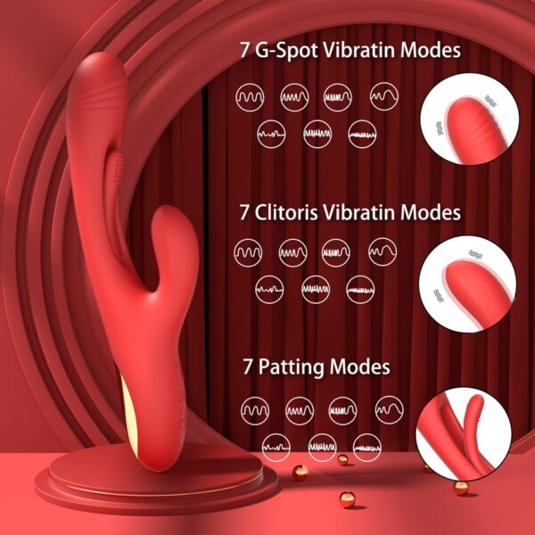 2023 Rabbit Tapping G-Spot Patting Vibrator for Women Clitoris Clit Stimulator Powerful 21 Modes Sex Toy Female Goods for Adults - Image 5