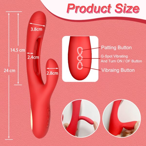 2023 Rabbit Tapping G-Spot Patting Vibrator for Women Clitoris Clit Stimulator Powerful 21 Modes Sex Toy Female Goods for Adults - Image 4